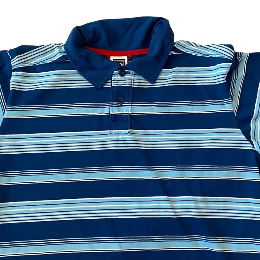 The North Face Blue Striped Polo Collar Men's Size Medium